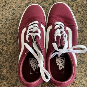 New, Size 10, Burgundy Women’s Vans Sneakers
